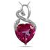 5.00 Carat Genuine Pink Topaz Heart and Diamond Pendant in .925 Sterling Silver