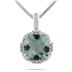 4.00 Carat Cushion Cut Green Amethyst and Diamond Antique Pendant in .925 Sterling Silver