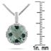4.00 Carat Cushion Cut Green Amethyst and Diamond Antique Pendant in .925 Sterling Silver