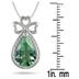 3.00 Carat All Natural Pear Shape Green Amethyst and Diamond Heart Pendant in .925 Sterling Silver