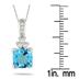 2.25 Carat Blue Topaz and Diamond Pendant 14k White Gold