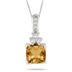 2.25 Carat Citrine and Diamond Pendant 14k White Gold