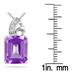 Amethyst and Diamond Pendant 10k White Gold