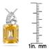 Citrine and Diamond Pendant 10k White Gold