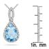 Pear Shape Blue Topaz and Diamond Pendant 10K White Gold