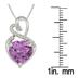 4.00 Carat Amethyst and Diamond Heart Pendant in .925 Sterling Silver