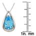 3.75 Carat Pear Shaped Blue Topaz and Diamond Teardrop Pendant in .925 Sterling Silver