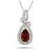 1.00 Carat Garnet and Diamond Pendant in .925 Sterling Silver
