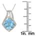 2.25 Carat Cushion Cut Blue Topaz Pendant in .925 Sterling Silver