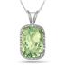 10 Carat Green Amethyst and Diamond Pendant in .925 Sterling Silver
