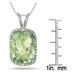 10 Carat Green Amethyst and Diamond Pendant in .925 Sterling Silver