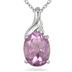 2 Carat Oval Amethyst and Diamond Pendant in .925 Sterling Silver