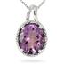 4.00 Carat Amethyst and Diamond Pendant in .925 Sterling Silver