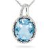 4.00 Carat Blue Topaz and Diamond Pendant in .925 Sterling Silver