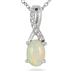 Opal and Diamond Pendant in .925 Sterling Silver 