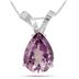 8.00 Carat Pear Shape Amethyst and Diamond Pendant in .925 Sterling Silver 