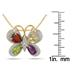 2.50 Carat Multicolor Gem and Diamond Butterfly Pendant in 18K Gold Plated Sterling Silver