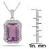 7 Carat Emerald Cut Amethyst and Diamond Pendant in .925 Sterling Silver