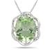 5.00 Carat Oval Green Amethyst and Diamond Pendant in .925 Sterling Silver