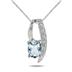 7x5mm All Natural Aquamarine and Diamond Loop Pendant in .925 Sterling Silver