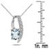 7x5mm All Natural Aquamarine and Diamond Loop Pendant in .925 Sterling Silver