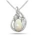 1/2 Carat Opal and Diamond Pendant in .925 Sterling Silver 