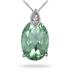 5 Carat Oval Green Amethyst and Diamond Pendant in .925 Sterling Silver 