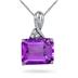 4.75 Carat All Natural Amethyst & Diamond Pendant in .925 Sterling Silver