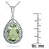 5 Carat Pear Shape Green Amethyst and Diamond Pendant in .925 Sterling Silver 