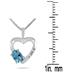 Blue Topaz and Diamond Heart Pendant in 10kt White Gold