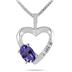 Amethyst and Diamond Heart Pendant in 10kt White Gold