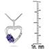 Amethyst and Diamond Heart Pendant in 10kt White Gold