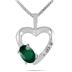 10-kt. Emerald and Diamond Heart Pendant
