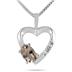 Smokey Quartz and Diamond Heart Pendant in 10kt White Gold