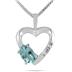 10-kt. Aquamarine and Diamond Heart Pendant