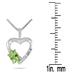 Peridot and Diamond Heart Pendant in 10kt White Gold