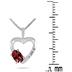 Garnet and Diamond Heart Pendant in 10kt White Gold
