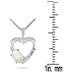 Opal and Diamond Heart Pendant in 10kt White Gold