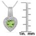 1.50 Carat Heart Shape Peridot and Diamond Pendant in .925 Sterling 
