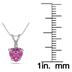 6MM Pink Topaz Heart and Diamond Pendant in .925 Sterling Silver 