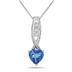 6MM Sheer Luck Topaz Heart and Diamond Pendant in .925 Sterling Silver
