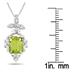 1.75 Carat Emerald Cut Peridot and Diamond Estate Styled Pendant in .925 Sterling Silver