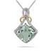 2.75 Carat Green Amethyst and Diamond Pendant in 18K Gold Plated .925 Sterling Silver 