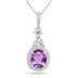 2.75 Carat Amethyst and Diamond Leaf Pendnat in .925 Sterling Silver