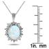 7x5 MM Created Opal and Genuine Diamond Pendant in .925 Sterling Silver
