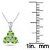 3/4 Carat 3 Stone Peridot and Diamond Pendant in 10K White Gold