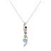Multi-Colored Natural Rainbow Gemstone Journey Pendant in .925 Sterling Silver