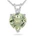14k White Gold Diamond and Green Amethyst Pendant