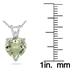 14k White Gold Diamond and Green Amethyst Pendant