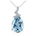 5 Carat Pear Shaped Aquamarine & Diamond Pendant in 10K White Gold